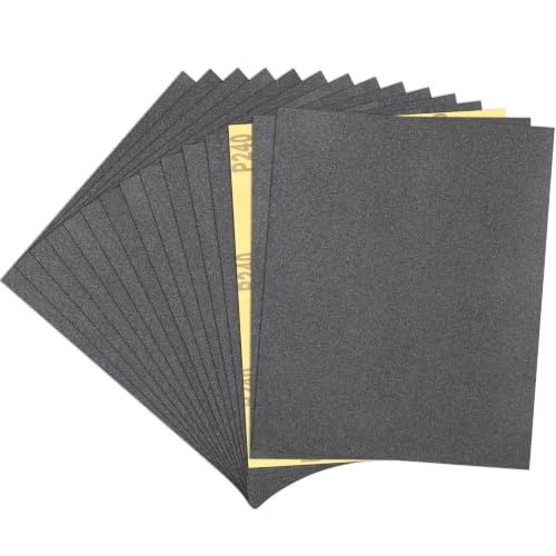 15 PCS Wet Dry Sandpaper 240 Grit Sheets for Polishing & Finishing - color: 240G, size: 9x11 Inch