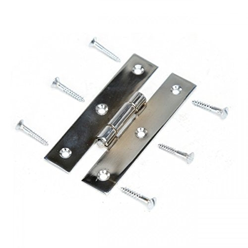 Renovators Supply Manufacturing H Cabinet Hinges 3.5 in. Chrome Finish Solid Cast Brass Kitchen Cabinet Hinge with Hardware Pack of 6