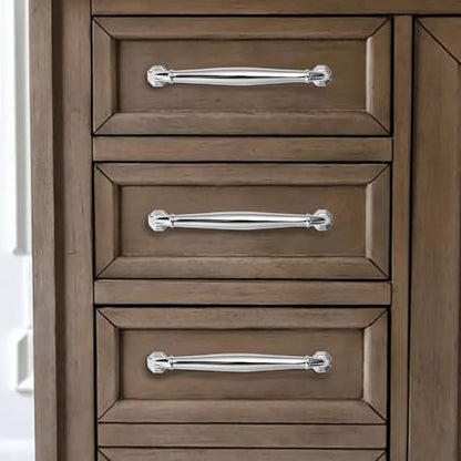 khtumeware 10 Pack 3 Inch(76mm) Polished Chrome Cabinet Pulls Heavy Duty Solid Cabinet Handles Heavy Duty Solid Cabinet Hardware for Cupboard Drawer Pulls Dresser Handle - color: Polished Chrome, size: 3 inch Hole Center