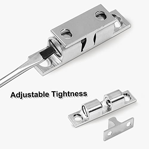 Uenhoy 10 Pcs Solid Brass Dual Ball Tension Latch 2" Silver Tone - color: Silver, size: 50mm, 10pcs
