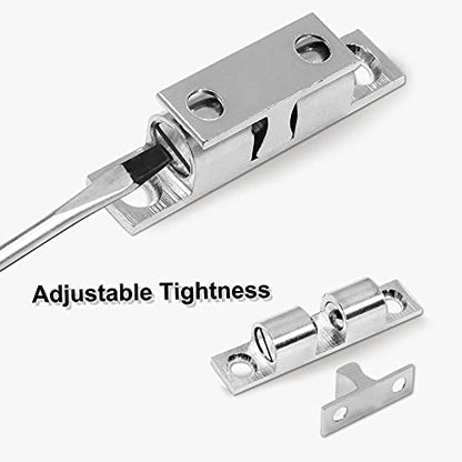 Uenhoy 10 Pcs Solid Brass Dual Ball Tension Latch 2" Silver Tone - color: Silver, size: 50mm, 10pcs