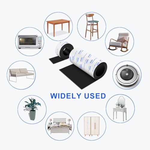 Non Slip Furniture Pads, 2 Rolls Rubber Adhesive Pads, Adhesive Rubber Pads for Furniture and Appliances 4x40 inch+1x40 inch - size: 2 Rubber Rolls 4x40 inch+1x40 inch