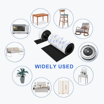 Non Slip Furniture Pads, 2 Rolls Rubber Adhesive Pads, Adhesive Rubber Pads for Furniture and Appliances 4x40 inch+1x40 inch - size: 2 Rubber Rolls 4x40 inch+1x40 inch