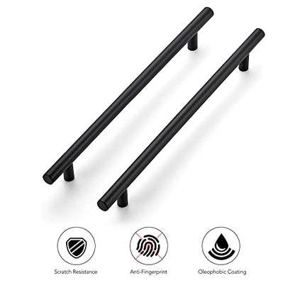Ravinte Matte Black Cabinet Handles 11-3/10"Length,8-13/16" Hole,10 Pack - size: 11-3/10 Inch（8-13/16 Inch Hole Center）