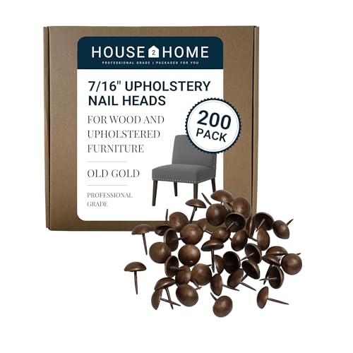 House2Home Upholstery Tacks Decorative Trim, Old Gold 200pk, 7/16" - color: Old Gold, size: 200 Pack