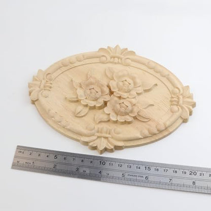 Antrader 2Pcs Unpainted Wood Carved Appliques for DIY, 8.27"×5.9"(Style 19) - style: Style 19, Small Size
