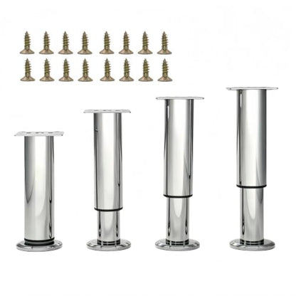 4Pcs Adjustable Silver Metal Furniture Legs 7.08-11.9Inch Cabinet Desk Sofa - color: Silver, size: 7.08"-11.9"-Set of 4