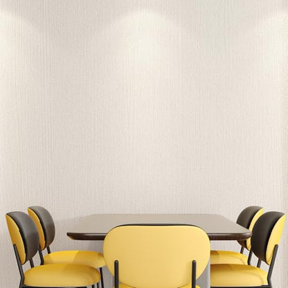 Haimin Fabric Wallpaper 24" x 393" Peel and Stick Textured Contact Paper - color: Off-White