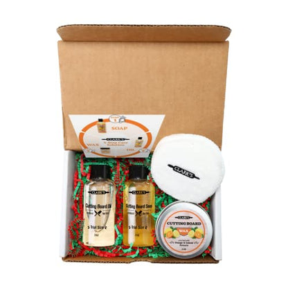 CLARK'S Cutting Board Care Kit, Includes Food Grade Mineral Oil, Cutting Board Cleaner, Wax, and a Buffing Pad, Food Safe Cutting Board Oil, Housewarming Gift Set - style: Gift Set