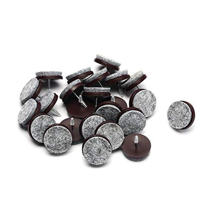 Nail on Felt Pads Furnigear Furniture Pads Nail- Floor Protectors for Furniture Legs 24Pack Chair Felt Pads for Hardwood Floors(1-1/4",Gray) - size: 1-1/4" (Round, Gray)