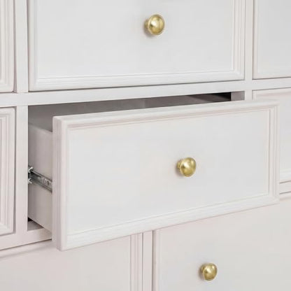 Goldenwarm Brushed Gold Cabinet Knobs, Round Drawer Handles 1-1/4 Inch 10 Pack | Rustproof Single Hole Cabinet Hardware, Solid Zinc Alloy, Screws Included for Cupboard Closet Furniture Upgrade - color: Brushed Brass, size: Knob(1-1/4 In)