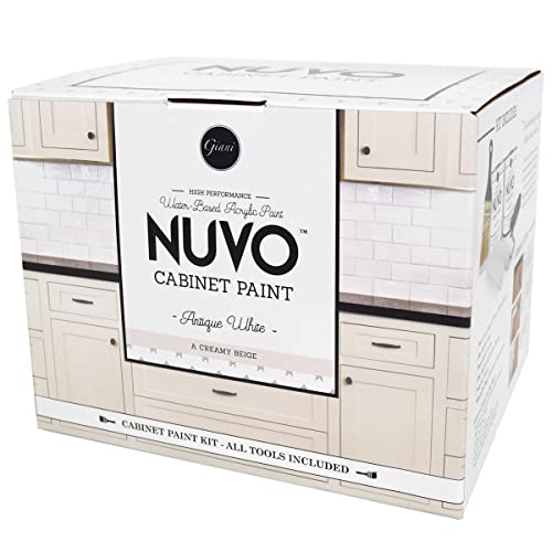 Nuvo Antique White Cabinet Makeover Kit - Easy DIY 7-Piece Set, Warm Cream, Long-Lasting Finish - color: Antique White, style: Full Sized Kit