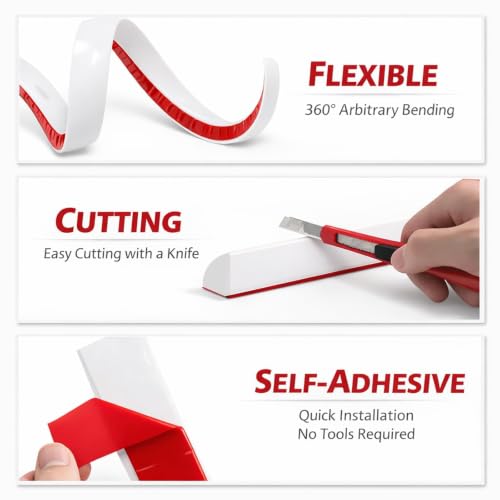1/4 in x 10 ft Peel and Stick Quarter Round Molding, White - color: White, size: 1/4 in x 10 ft