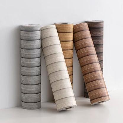 Haimin Wood Grain Slat Wall Panels Peel and Stick Faux Wood Thick Wallpaper - color: Beige