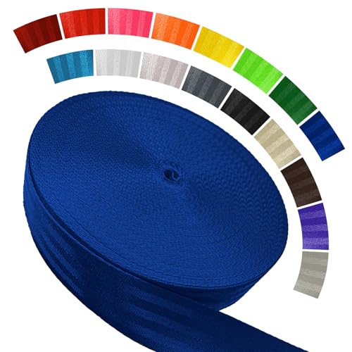 Polyester Webbing Strap 16+Colors – 1"&1.5"&1.9" – 16.5 25 33 55 Yards Heavy Duty Webbing Roll, Flat Webbing Strap for Indoor&Outdoor Gear, DIY Crafting, Repairing - color: Royal blue, size: 1.5"-16.5 yards
