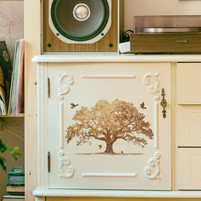 Peacoblue Gold Foil Tree Rub On Transfers for Furniture Craft 6"x12" - style: Gold Foil Tree