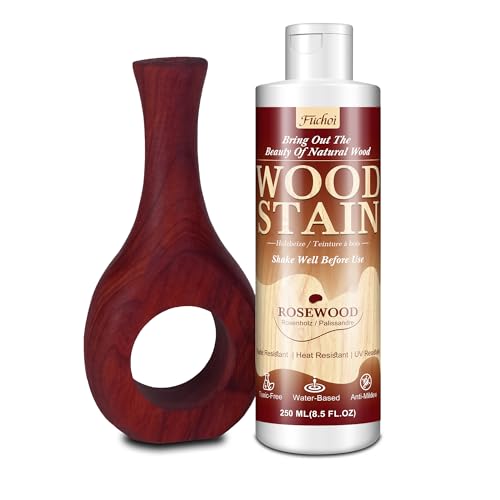 Wood Stain 8.5oz - Rosewood | Water Based Furniture Stain & Wood Varnish for Indoor & Outdoor Wooden Furniture, Doors, Windows, Paneling, Cabinets | Low Odor Non-Toxic, Dye Fast, Multiple Finishes - color: Rosewood
