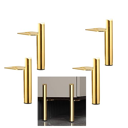 3 Inch Furniture Legs Side Mounted Coffee Table Feet Gold, Set of 4 - size: 3 Inch