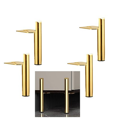 3 Inch Furniture Legs Side Mounted Coffee Table Feet Gold, Set of 4 - size: 3 Inch