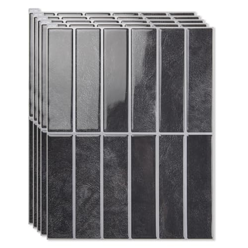 Art3d Subway Peel and Stick Backsplash, 10-Pack, 11.4" x 9", Smoky Black - color: ‎Smoky Black