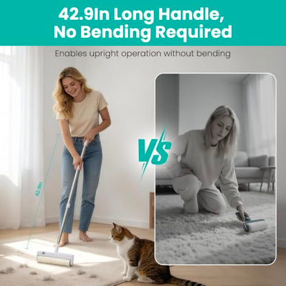 Extra Large Lint Roller for Pet Hair, Strong Sticky Rollers with 5 Refills