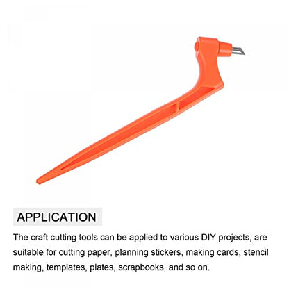 uxcell Craft Cutting Tools, 360 Degree Rotating Blades Stainless Steel Cutter with 15 Degree Blade for DIY Crafts Stencils Scrapbooks, Orange - color: Orange