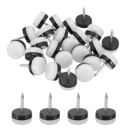 PATIKIL 0.7" Dia Chair Slides 24Pcs Nail on Furniture Glides White - color: White, size: 0.7"