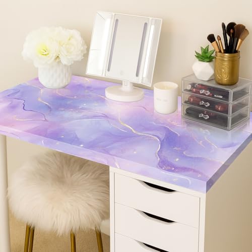 HOMETITUTE Glossy Purple Marble Gold Vein Peel Stick 15.7x39.4 Vinyl Decor - color: Wallpaper#4