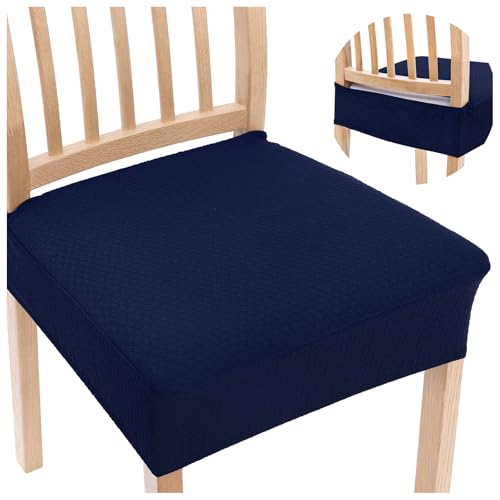 Smiry Stretch Jacquard Seat Covers for Dining Room Chairs Set of 2 - color: Federal Blue, size: Set of 2