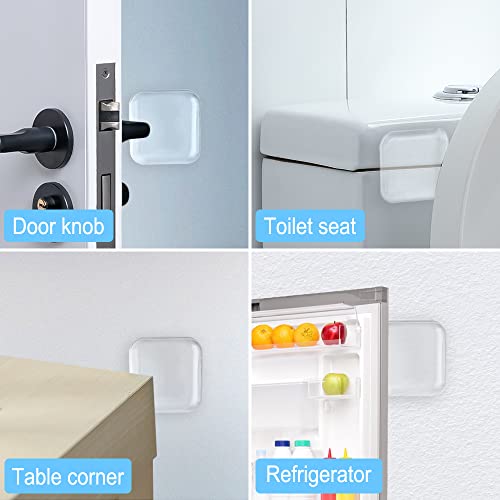12 PCS Door Stopper Wall Protector, Clear Square - size: 4 cm Square (12 pcs)