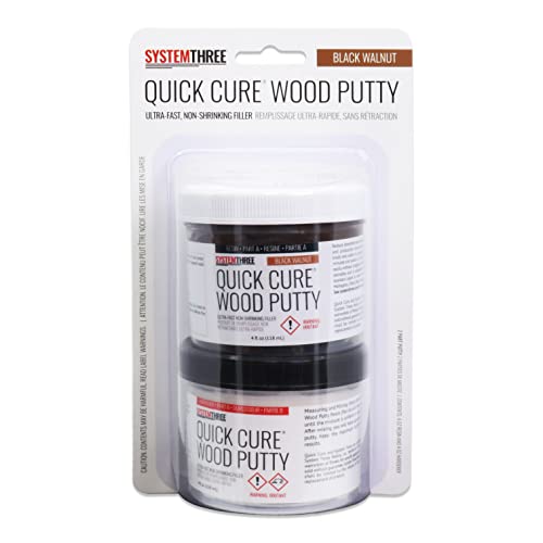 SYSTEMTHREE Quick Cure Putty, Black Walnut, 8-oz Kit - color: Black Walnut, size: 1 Count (Pack of 1)