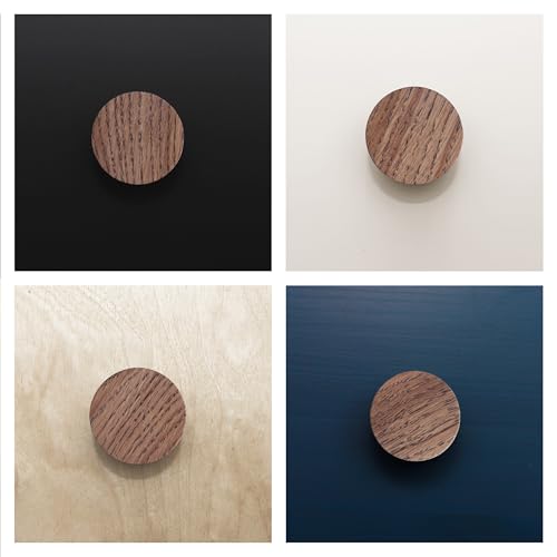 6 Pack Wood Cone Cabinet Knobs (Brown) - 1 ½ " Diameter Round Shape - Wooden Drawer Pulls for Cabinets Doors, Dresser and Drawers Knob, Kitchen Cabinet Door Handle - color: Brown 6 Pack