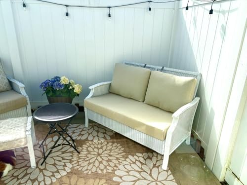FLYMEI Patio Cushion Covers 48x24x5, Beige, 1Packs - color: Beige, size: 48x24x5-1Packs-Cover Only