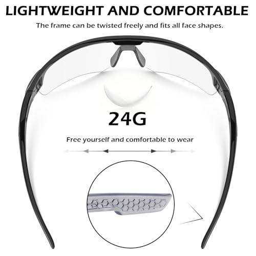 OXG 6 Pack Safety Glasses, Scratch Resistant Wraparound Lenses ANSI Z87.1 Protective Eyewear for Unisex - color: Clear