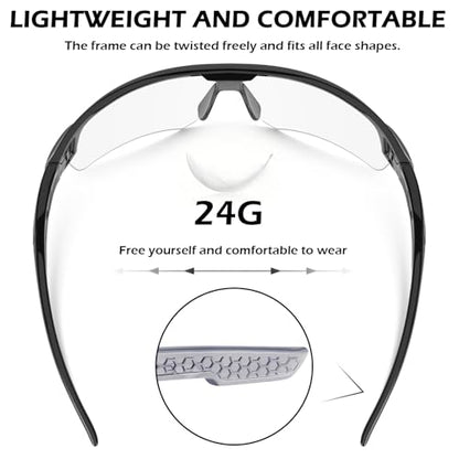 OXG 6 Pack Safety Glasses, Scratch Resistant Wraparound Lenses ANSI Z87.1 Protective Eyewear for Unisex - color: Clear