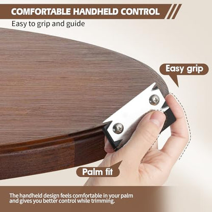 Edge Banding Trimmer with Reversible Blade, Handheld Edge Band Cutter Tool for Veneer PVC ABS, Woodworking Edge Trimmer for Cabinets, Furniture, Shelves, Drawers and DIY Projects
