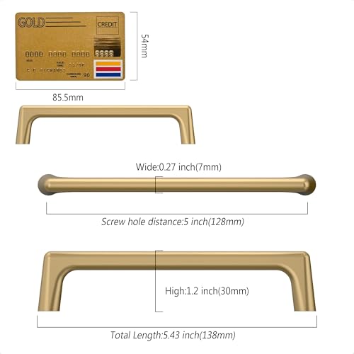 Amerdeco 10 Pack Champagne Bronze Cabinet Pulls 5" - color: Champagne Bronze, size: 5" hole center