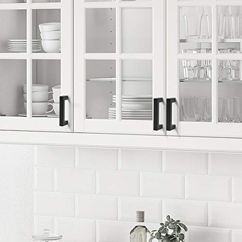 Probrico 30 Pack 3 inch Hole Centers Cabinet Pulls Black Drawer Handles-Kitchen Cabinet Handles Modern Suqare Bar Pulls Stainless Steel Cabinet Hardware for Dresser Bathroom Bedroom Laundry - color: Black, size: hole center 3"