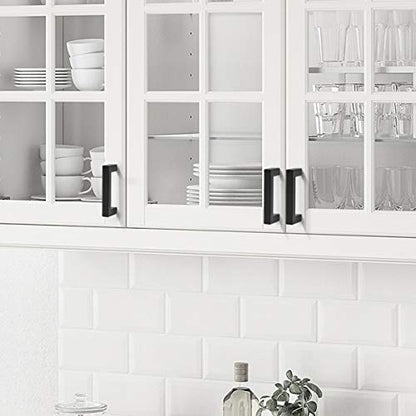 Probrico 30 Pack 3 inch Hole Centers Cabinet Pulls Black Drawer Handles-Kitchen Cabinet Handles Modern Suqare Bar Pulls Stainless Steel Cabinet Hardware for Dresser Bathroom Bedroom Laundry - color: Black, size: hole center 3"
