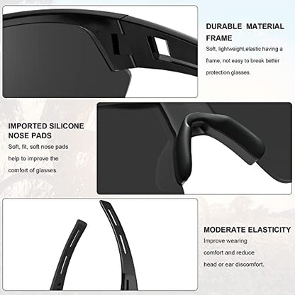 Tinted Safety Glasses for Men, ANSI Z87.1& UV Eye Protection Glasses - color: 6pack-grey