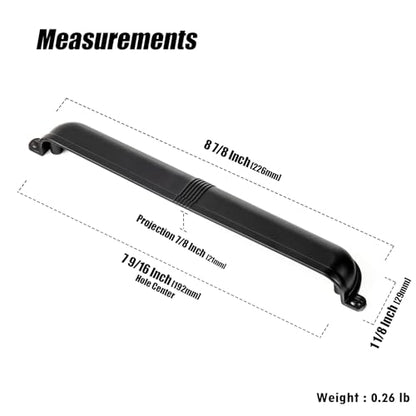 Goo-Ki 6 Pack 7 9/16 Inch Matte Black Cup Pulls with Textured Strap Design, Elegant Modern Bin Handles for Kitchen & Furniture - color: Matte Black, size: 7 9/16 Inch Center to Center