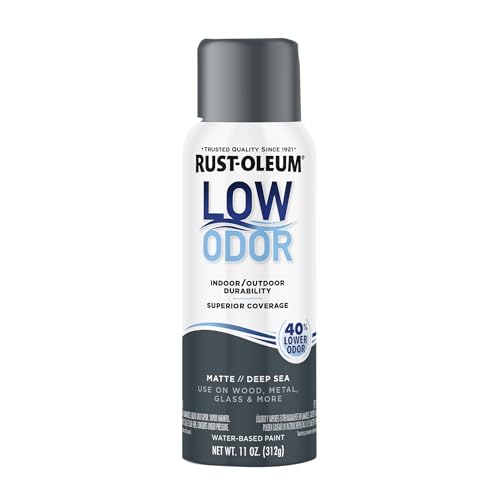Rust-Oleum Low Odor Premium Spray Paint, Matte Deep Sea - color: Deep Sea, size: 11 Ounce (Pack of 1)