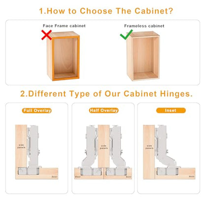 2-Pack Soft Close 40mm Cup Cabinet Hinges for Thick Door(18-28mm) - size: Half Overlay