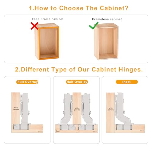 10Pcs Frameless Soft Close Inset Cabinet Hinges 50% Faster Install - color: Inset, size: 5 Pairs