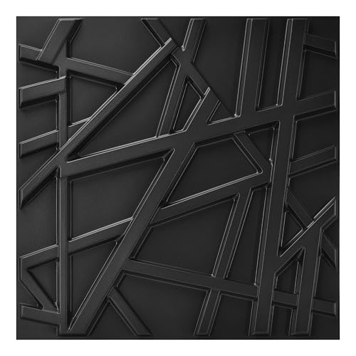 Art3d 20 Pack Decorative 3D Wall Panels, 19 Sq.Feet PVC Interior Wall Décor, 11.8"x11.8", Black - color: Geometric Black, size: 20 pcs