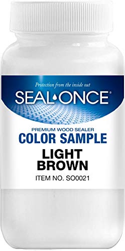 SEAL-ONCE Color Sample Semi-Transparent Wood Stain, Light Brown, 4 oz - color: Light Brown
