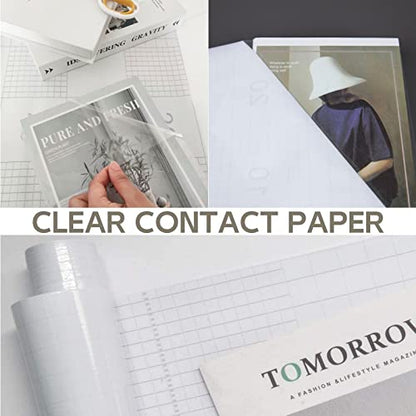 Clear Contact Paper Oil Proof Waterproof Wallpaper for Kitchen Backsplash - size: 11.8"W x 118"L