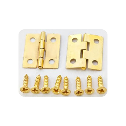 80Pcs 18x15mm Gold Mini Hinges for Wooden Box, Small Iron Hinges with 320 Screws for Jewelry Box Crafts DIY Cabinet Dollhouse, 180° Folding Butt Hardware - color: Gold