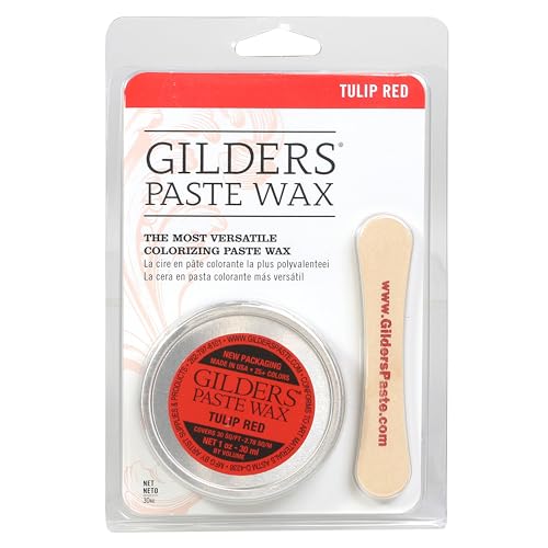 Gilders Paste Wax paste, Gilders paste wax 1 ounce canister, gilders wax paste 30 ml canister (TULIP RED)