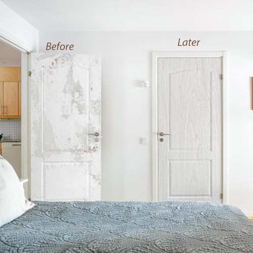 White Wood Wallpaper Wood Grain Contact Paper for Cabinets 118in18in - size: 17.7"W x 118"L
